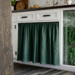 Rod Pocket Shelf Skirt & Bookshelf Linen Valances green