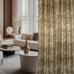 Jacquard Drapery Curtain Modern Gold Beige Shimmering, Abstract Patterned