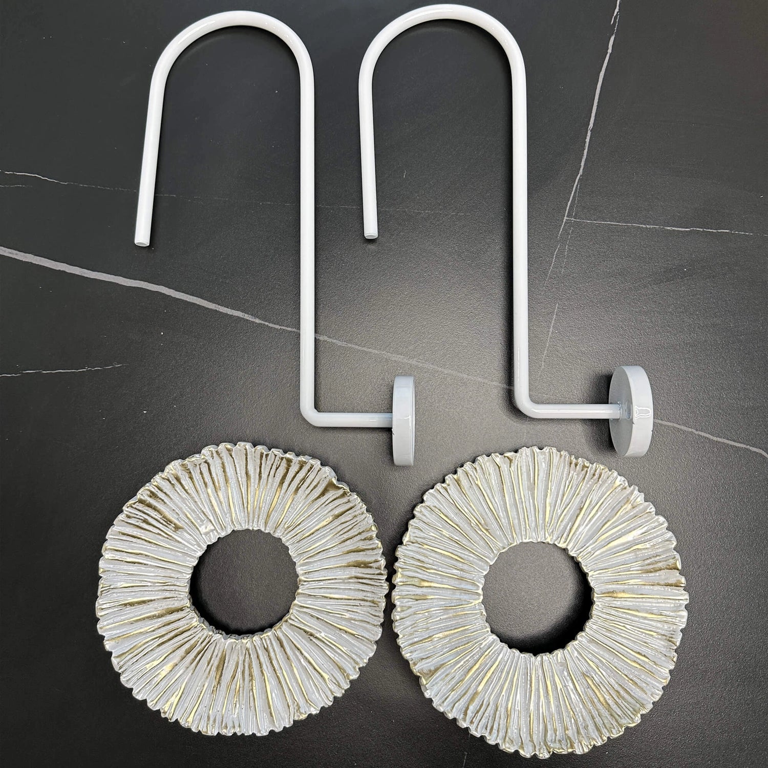 Round Luxury Curtain Holdbacks, White 