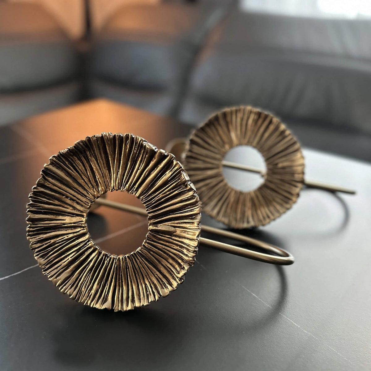Round Luxury Curtain Holdbacks, Bronze Gold