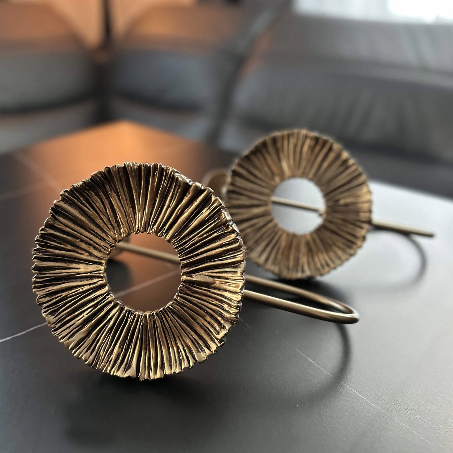 Round Luxury Curtain Holdbacks, Bronze Gold
