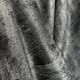 Modern gray jacquard curtains with abstract textured pattern and luxury fabric