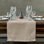 Table Runner Linen / Burlap for Dining Room Table Decor in Beige Color