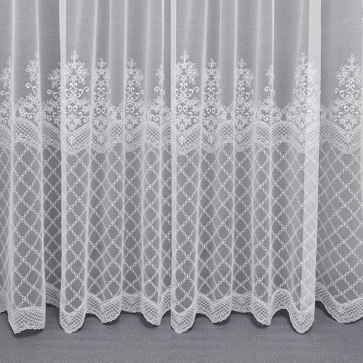 Lace Sheer Voile Curtains Floral Embroidered 