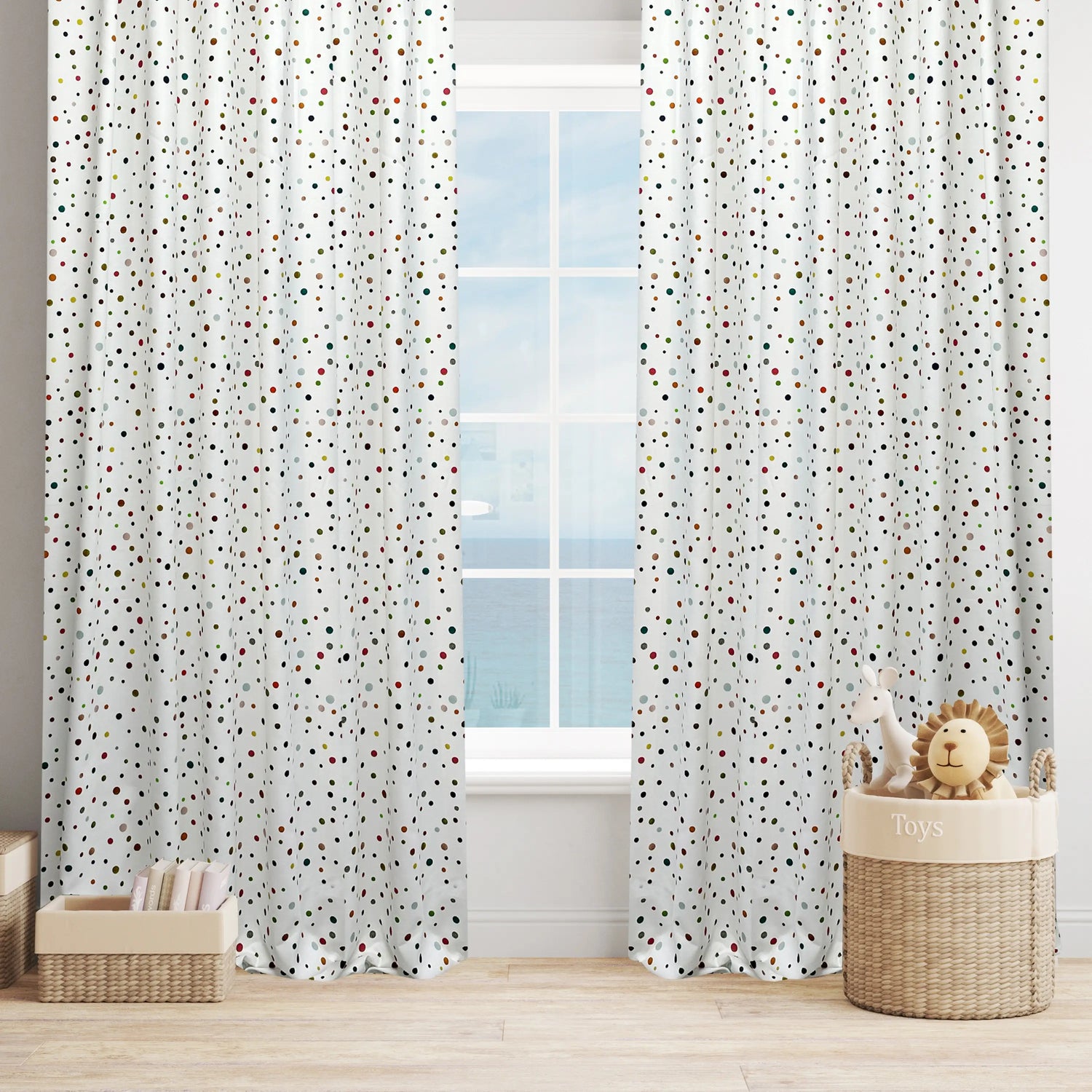 Curtains Funny Colorful Polka Dot for Kids Room