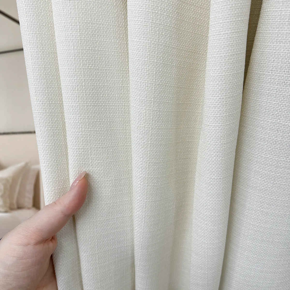 Linen Curtains Beige in Modern Style