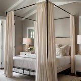 Linen Curtains Beige in Modern Style for bed canopy