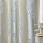 Jacquard Curtains Ivory Beige for Luxury Bedroom