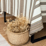 Ukrainian Linen Tablecloth with Vintage Embroidery - Rustic Ethnic Decor