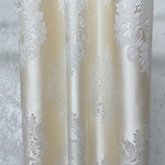 Jacquard Curtains Ivory Beige for Luxury Bedroom, Custom Damask Patterned 
