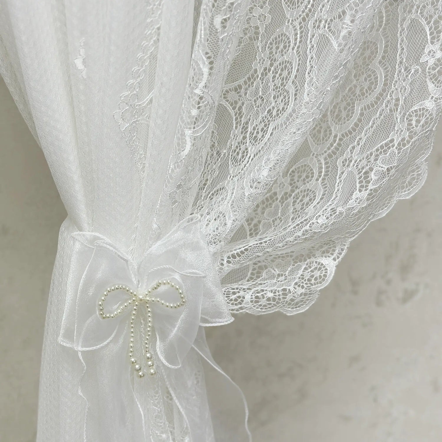 Custom Shabby Chic Lace Sheer Kitchen Cafe Curtains