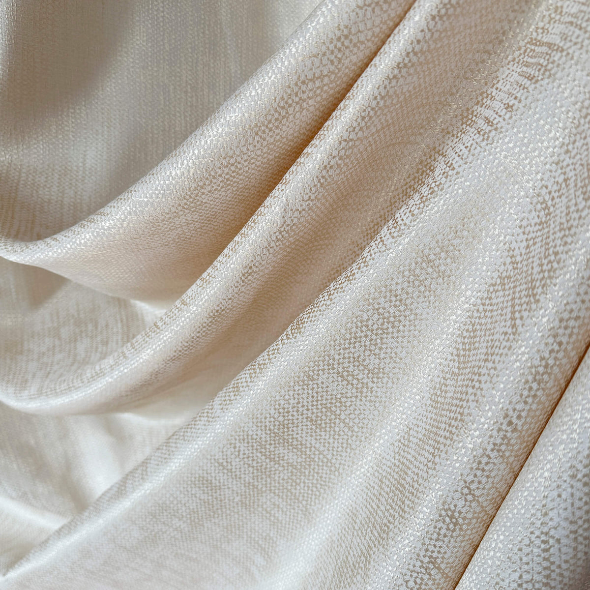 Textured Jacquard Curtains, Neutral Cream Drapery for Elegant Living Room