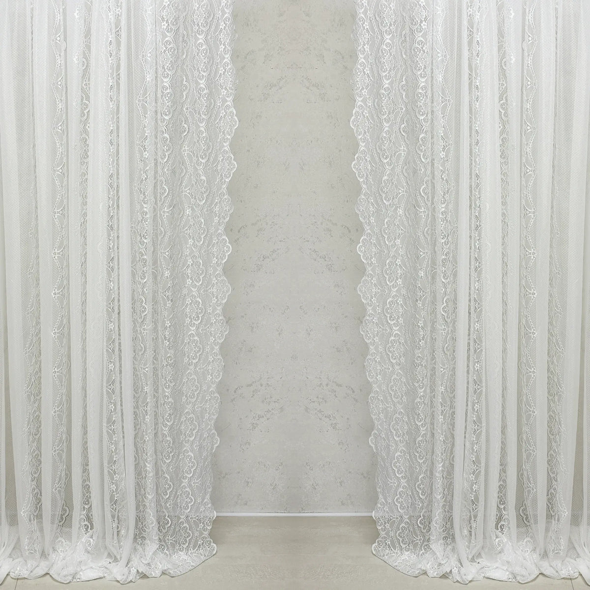 Curtains Ruffled Doorway in Vintage Style