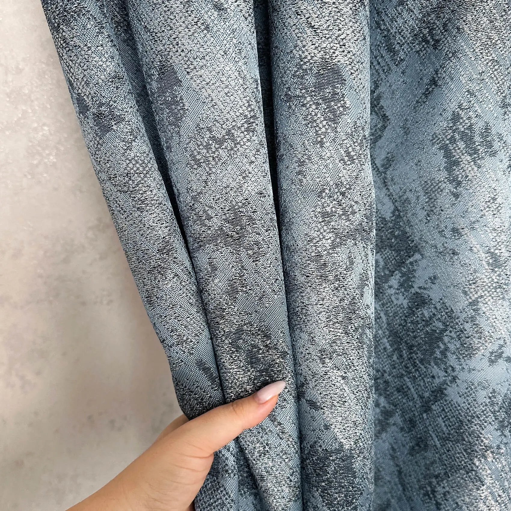 Jacquard Drapery Curtain Modern Blue Gray Beige Shimmering, Abstract Patterned