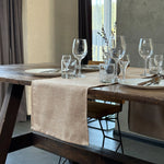 Table Runner Linen / Burlap for Dining Room Table Decor in Beige Color