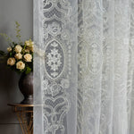 Sheer Curtains with Volume Thread, Luxury Embroidered in Victorian Style