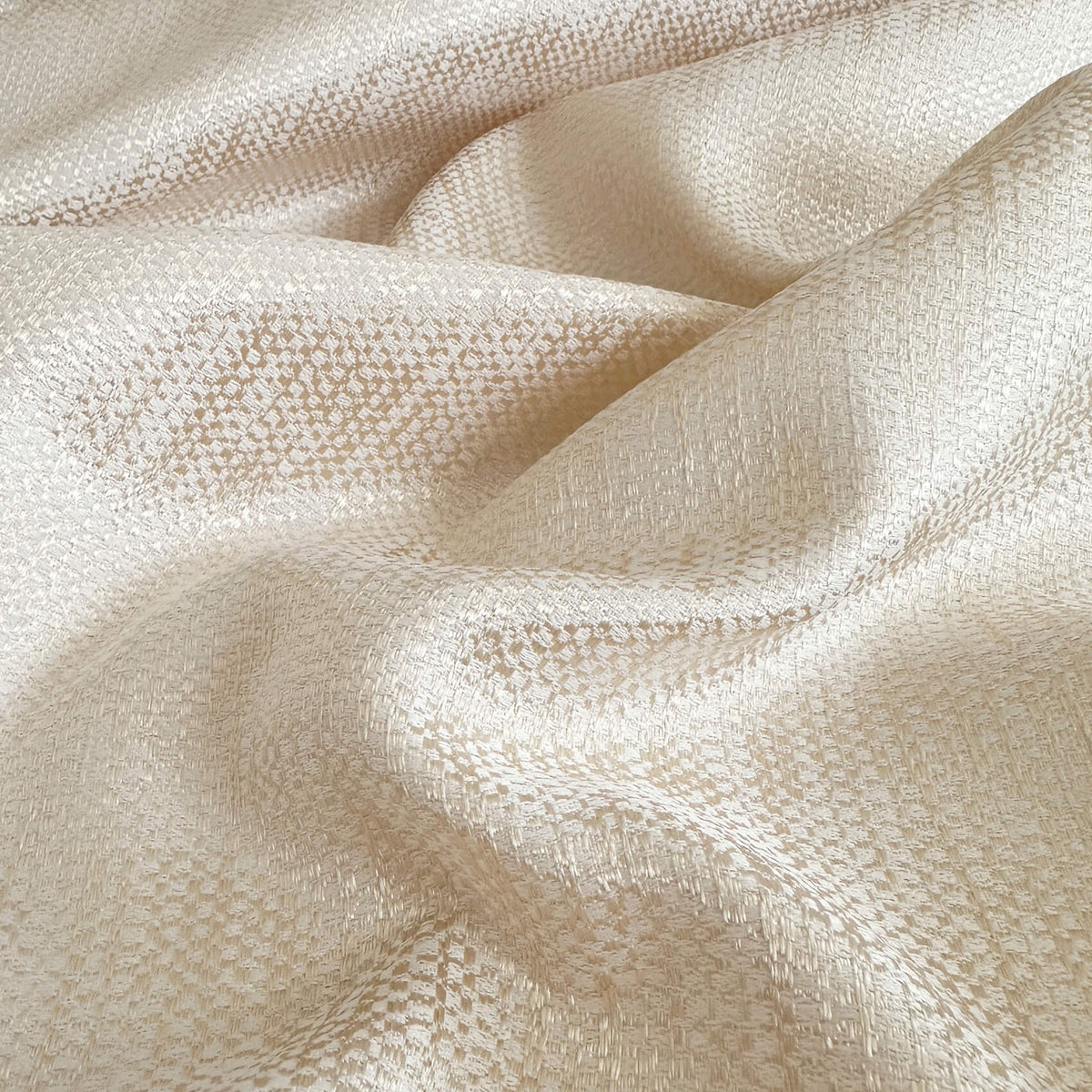 Textured Jacquard Curtains, Neutral Cream Drapery for Elegant Living Room