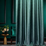 Curtains Custom Green with a Rich Texture, Modern Luxury Art Deco Style