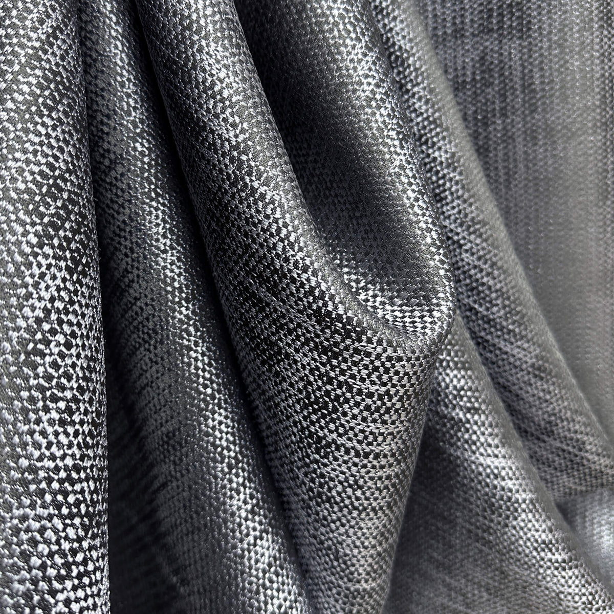 Textured Jacquard Curtains, Space Gray Drapery for Elegant Living Room