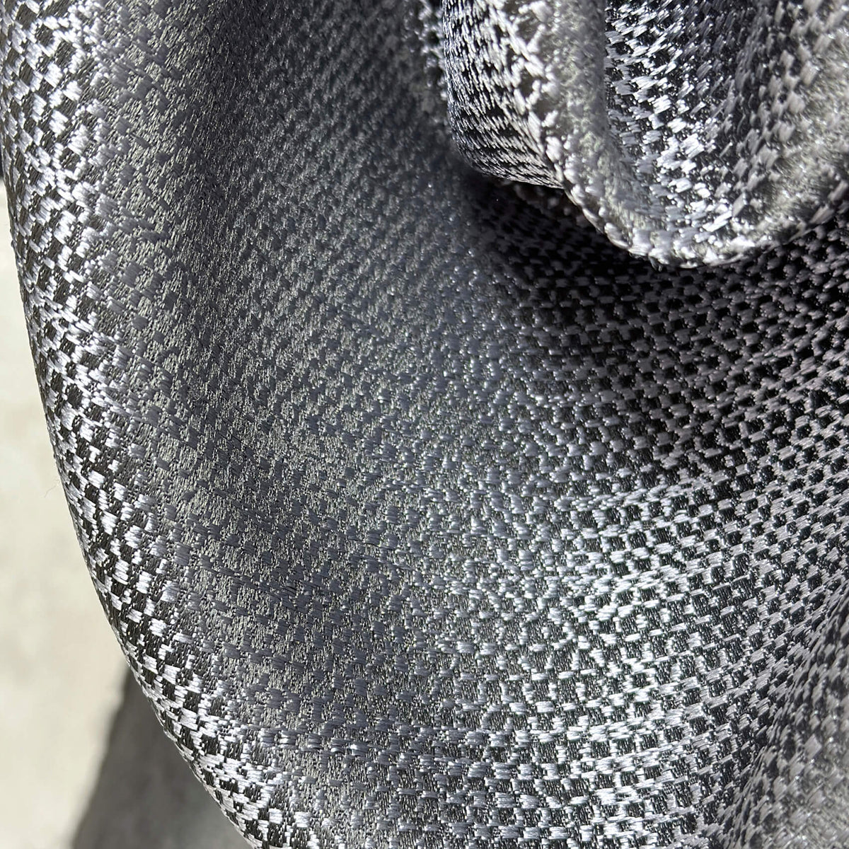 Textured Jacquard Curtains, Space Gray Drapery for Elegant Living Room