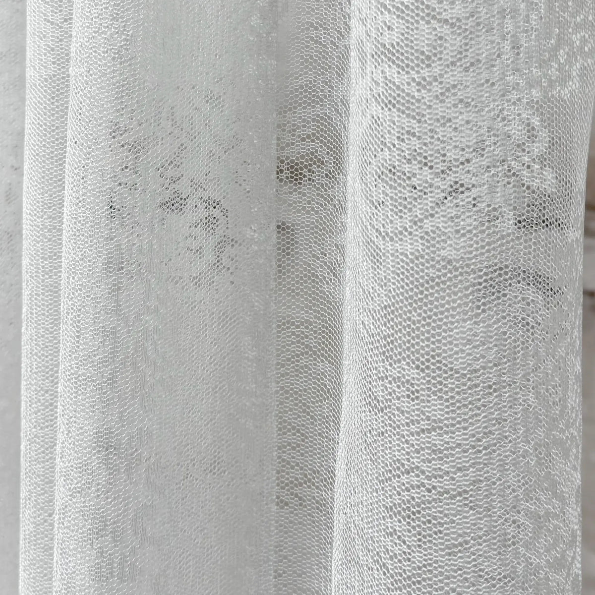White Lace French Door Curtain – Floral Vintage Sheer Door Sash Curtain Panel with Top & Bottom Rod Pockets