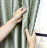 Mint green jacquard curtains with modern patterned fabric for privacy
