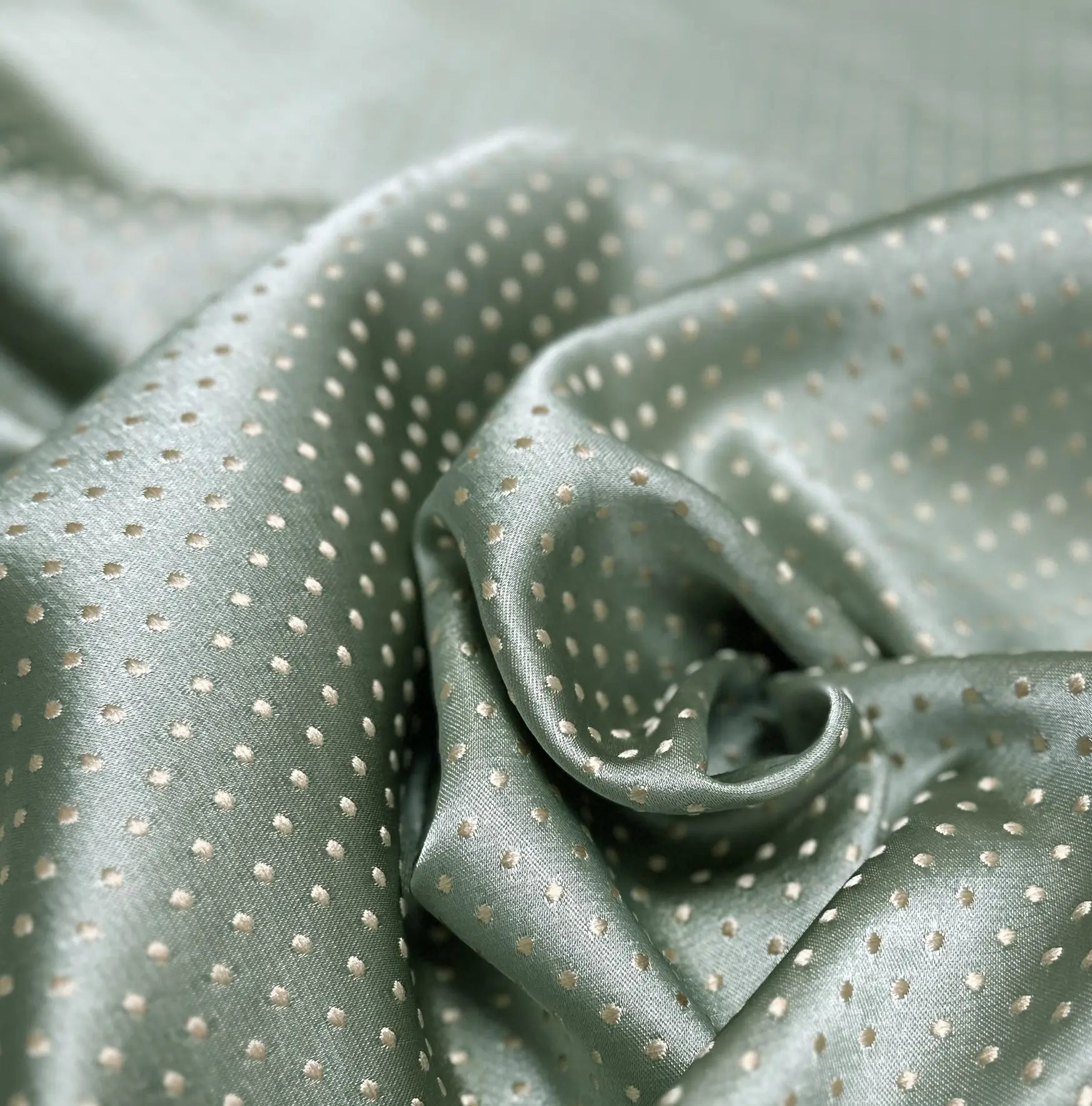 Jacquard Fabric Curtain Light Mint Green in Modern Style