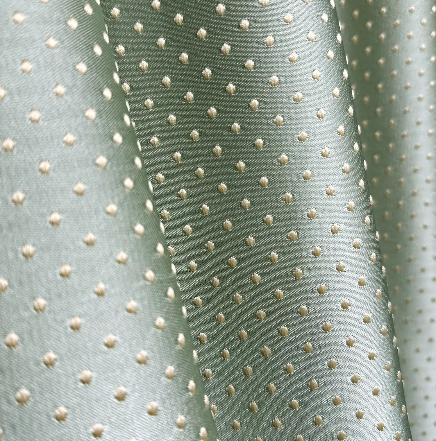 Jacquard Fabric Curtain Light Mint Green in Modern Style