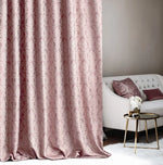  Curtains Jacquard Damask in Luxury Bohemian Style with Powder Pink Crown Pattern