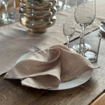 Table Runner Linen / Burlap for Dining Room Table Decor in Beige Color