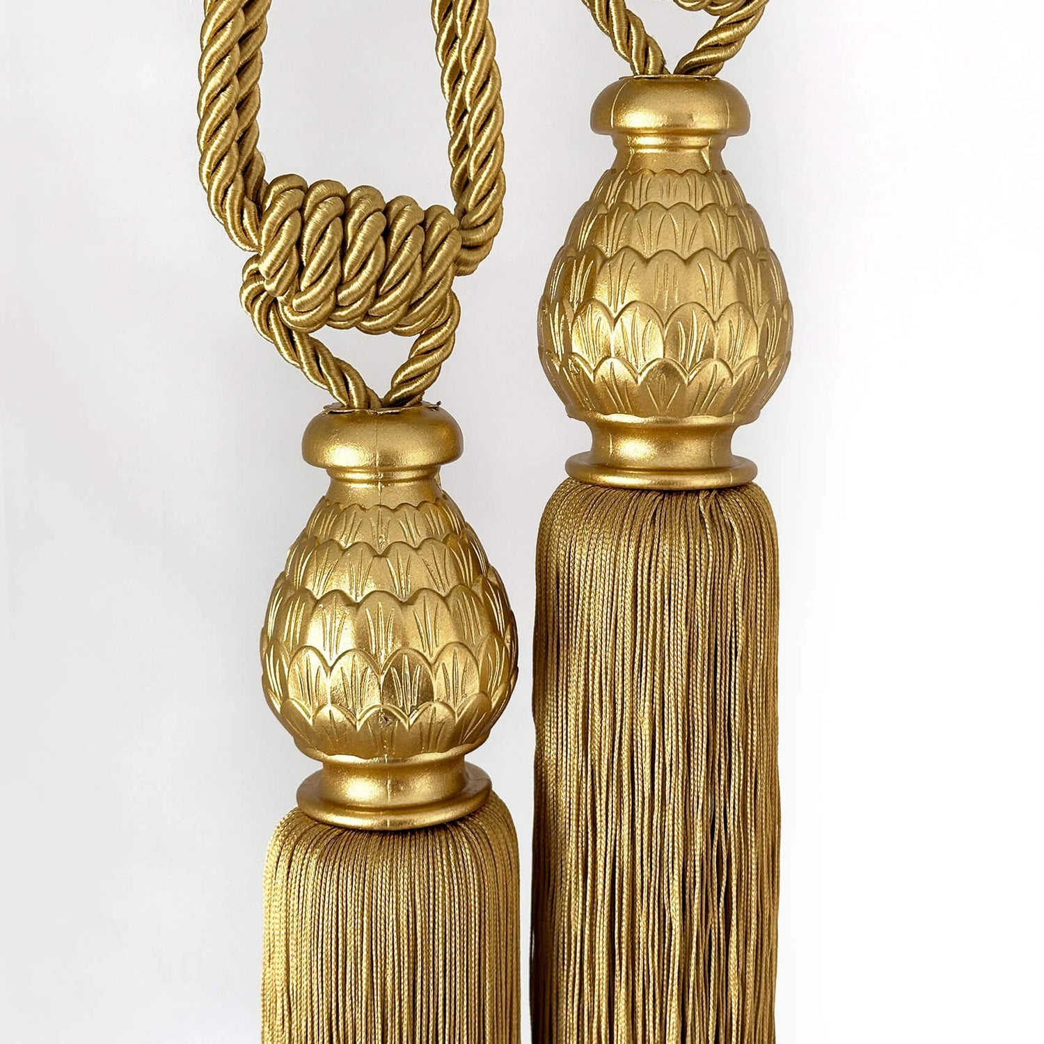 Curtain Tassels Elegant Gold Memphis Style, Set of 2 Drapery Tiebacks