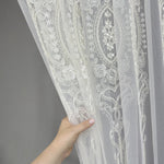 Sheer Curtains with Volume Thread, Luxury Floral Embroidered in Victorian Style