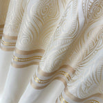 Custom Curtains Cream Striped with Damask Pattern
