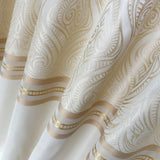 Custom Curtains Cream Striped with Damask Pattern