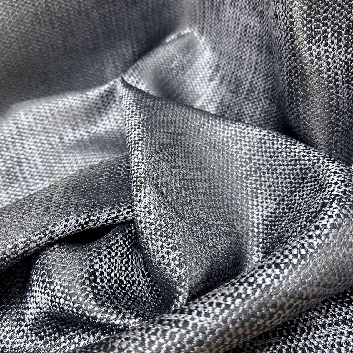 Textured Jacquard Curtains, Space Gray Drapery for Elegant Living Room