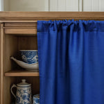 curtain for bookshelf linen blue