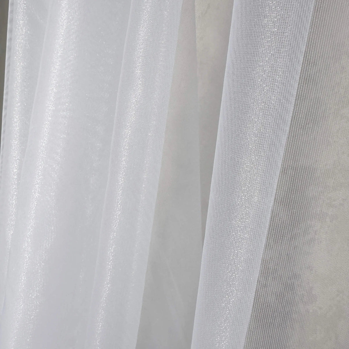 Voile Sheer Curtains with Lurex Shimmering, Custom Made, White  