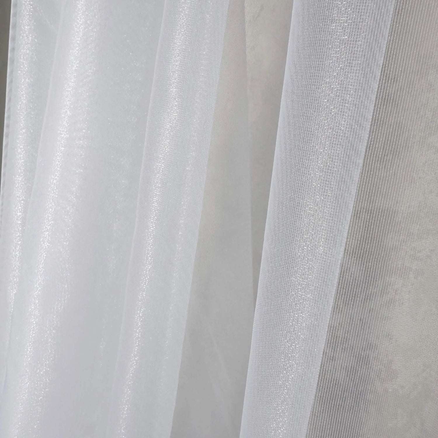 Voile Sheer Curtains with Lurex Shimmering, Custom Made, White  