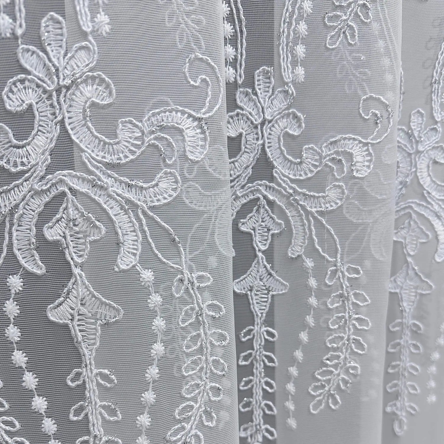 Sheer Tulle Curtain Panels in Elegant Victorian Vintage Style