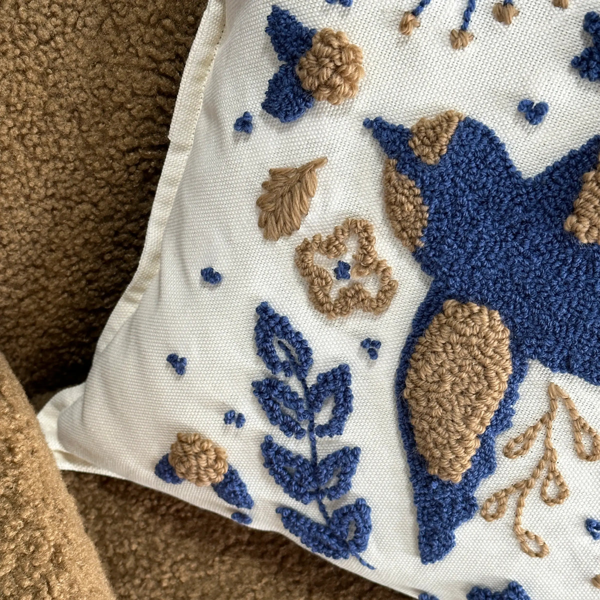 Pillow Cover Punch Needle Embroidered