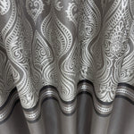 Custom Curtains Gray Striped with Damask Pattern, Luxury Bohemian Home Decor Style