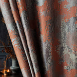 Window Curtains Custom Jacquard, Modern and Sleek Geometric Patterned in Rust Color