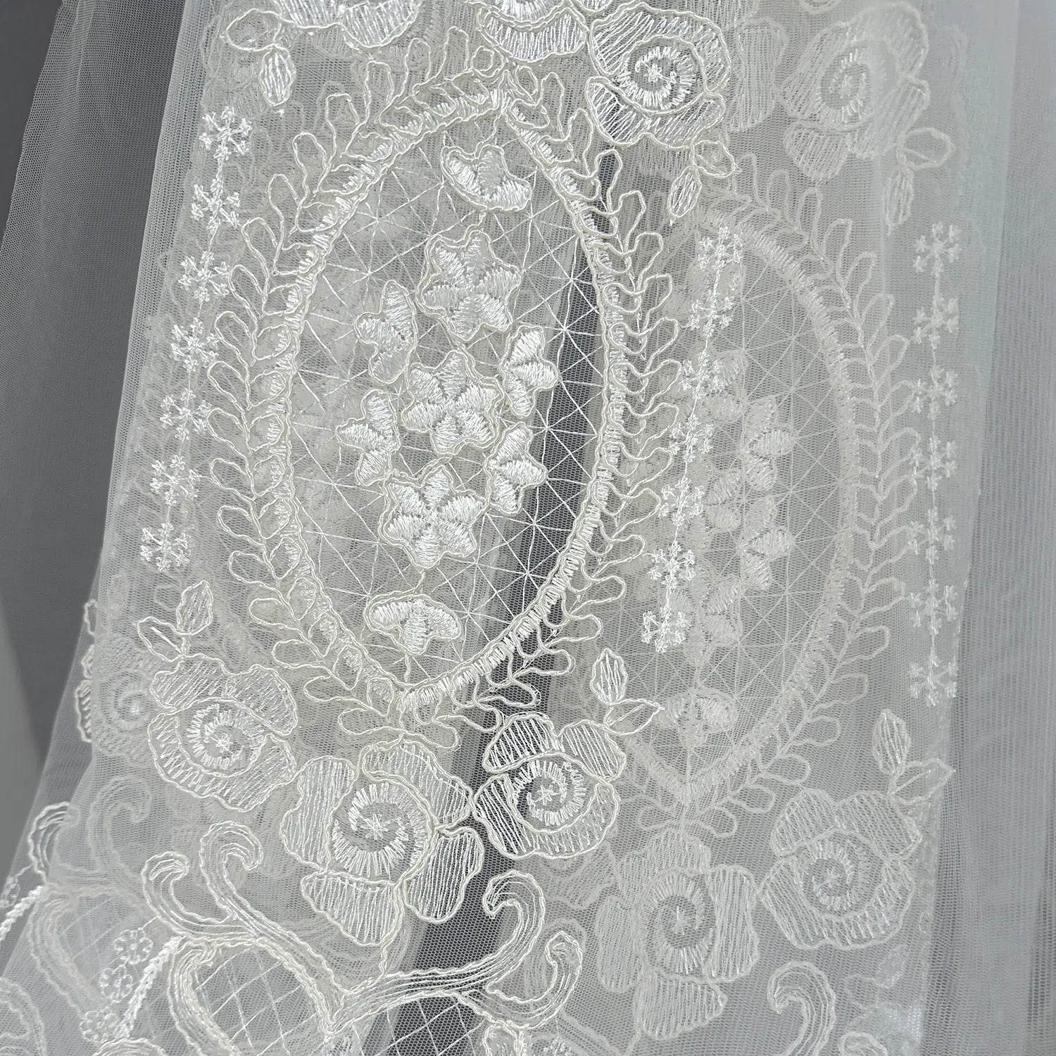 Sheer Curtains with Volume Thread, Luxury Floral Embroidered in Victorian Style