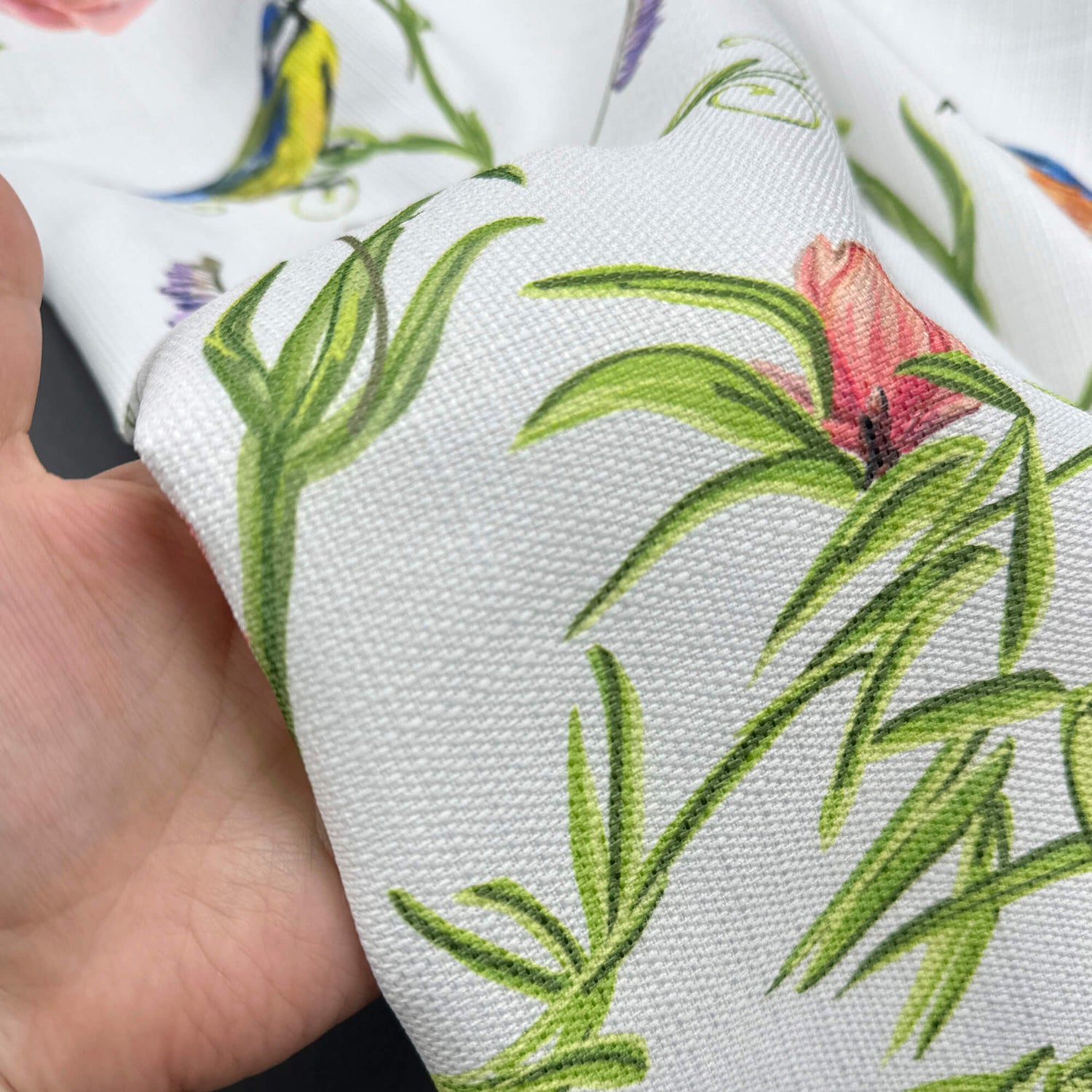 Curtains with Cute Watercolor Birds Pattern, Custom Nursery Curtain Panel
