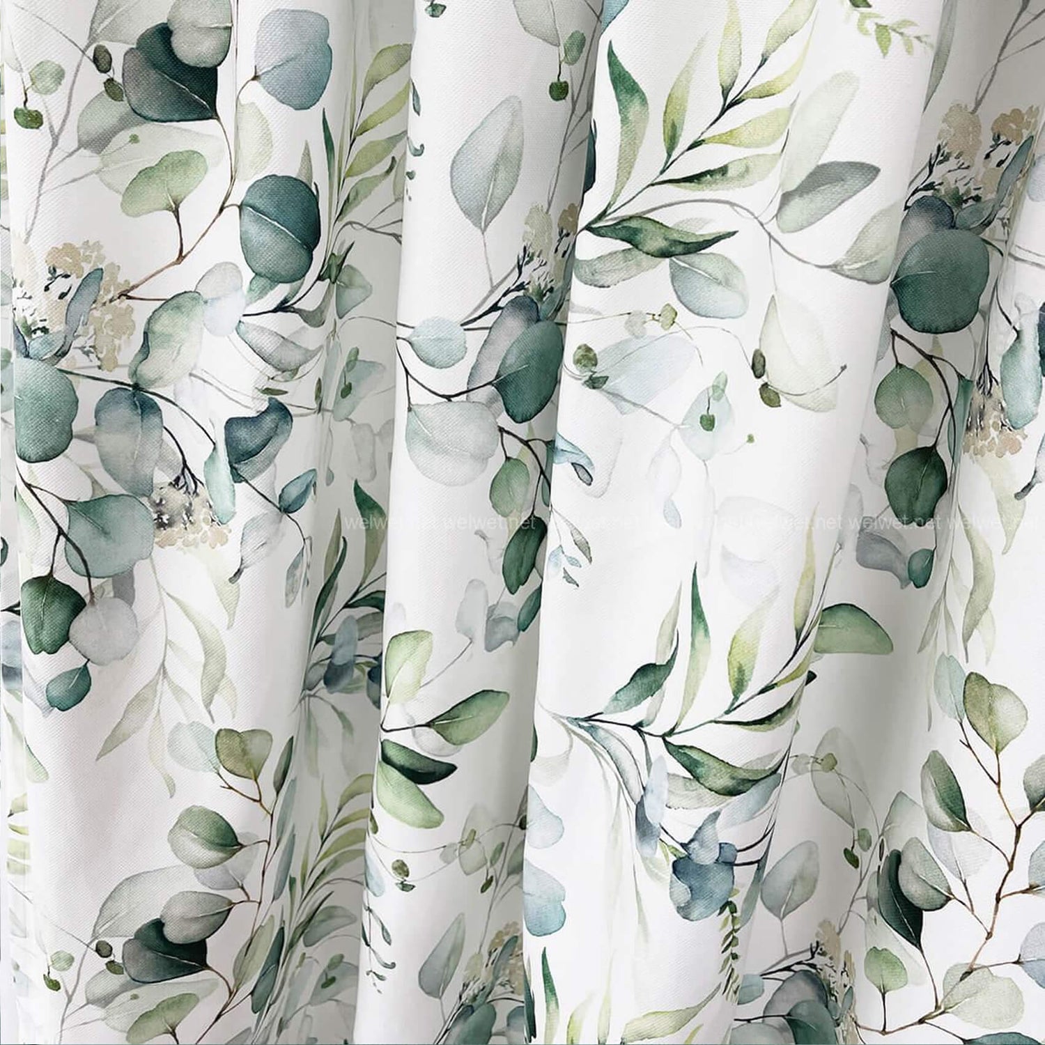 Curtains with Modern Leaf Floral Pattern for Bedroom