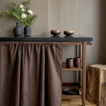 Curtain for kitchen cabinets linen brown