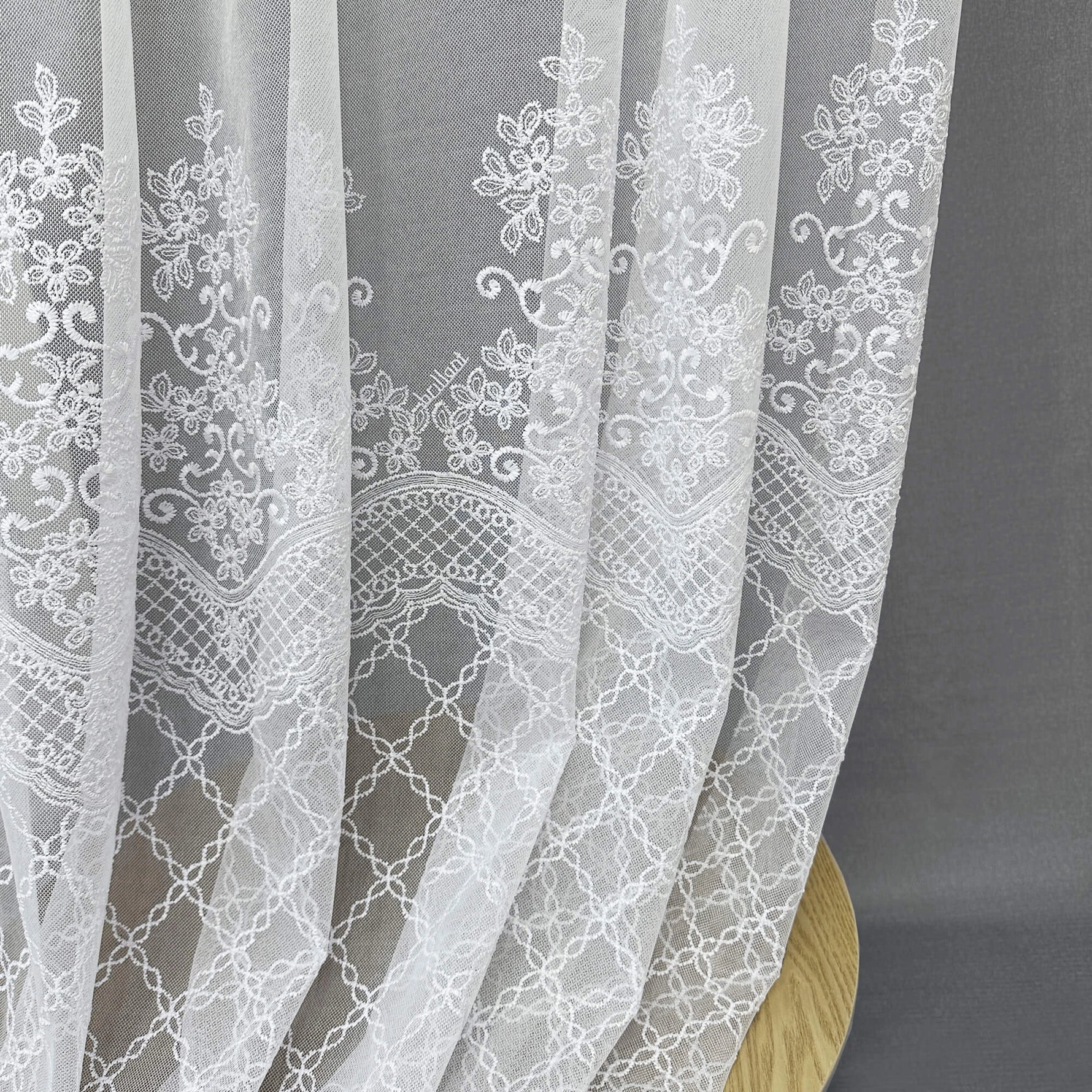 Lace Sheer Voile Curtains Embroidered 