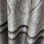 Custom Curtains Gray Striped with Damask Pattern, Luxury Bohemian Home Decor Style