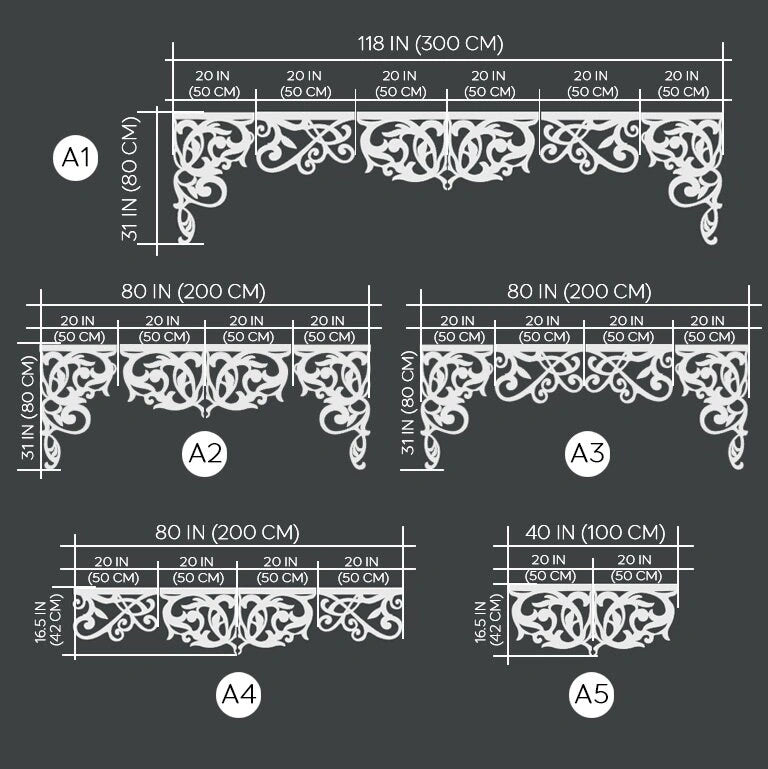 Openwork Curtain Laser Cut Curl Pelmet