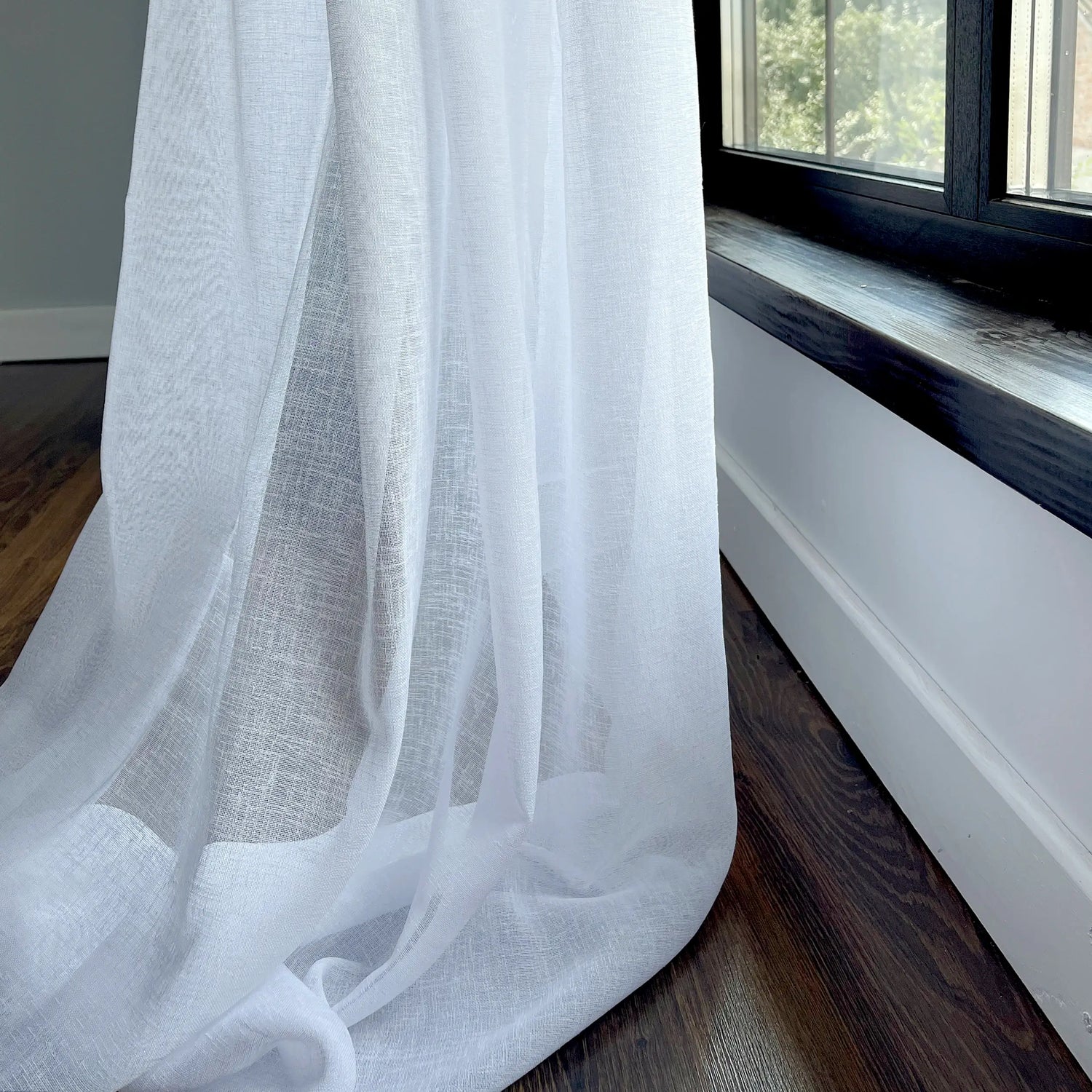 Sheer Curtains White Linen